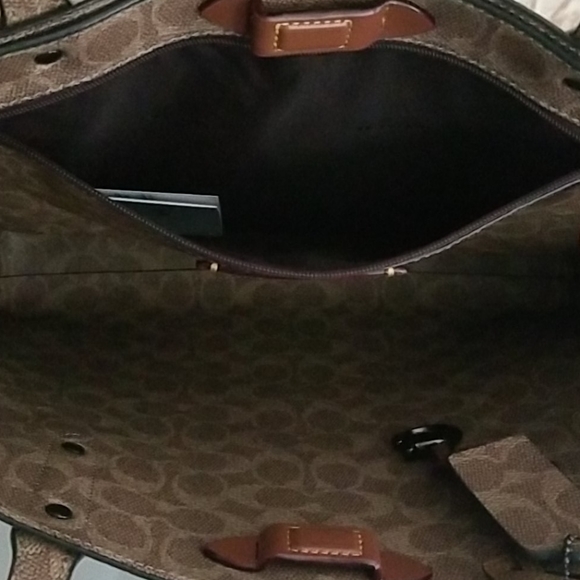 New COACH Central Signature Coated Canvas Tote - Picture 12 of 13